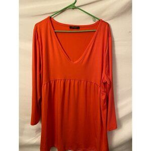 Loveudear Womens Plus Size 2XL Pink Babydoll Tunic Top Shirt Blouse Stretch